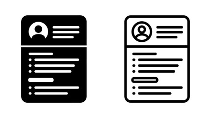 Fototapeta na wymiar Professional resume or curriculum vitae document vector icon design with curriculum