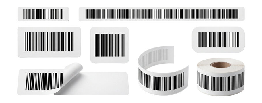 Barcode Label Stickers and Roll Product Identification Set