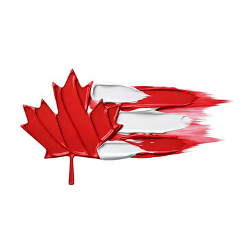 Red maple leaf with torn edges symbolizing canada