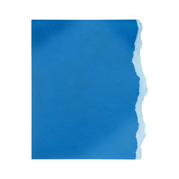Ripped blue watercolor paper with torn edges