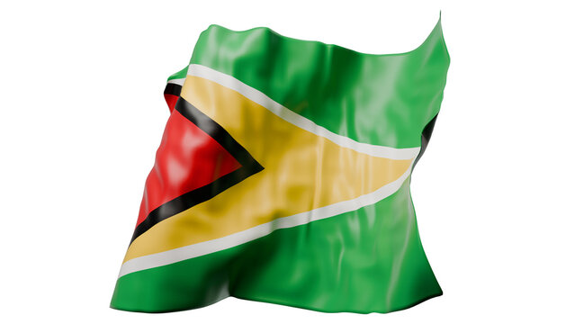 Elegant Guyana Airborne Flag Clean Alpha Background