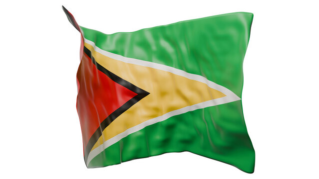 Crisp Guyana Airborne Flag Detailed Woven Fabric