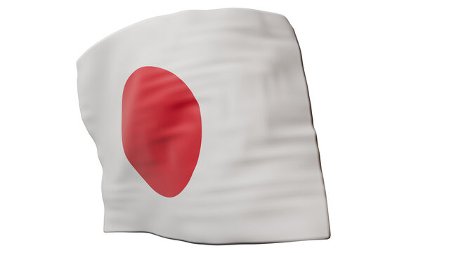 Contemporary Japan Airborne Flag Clean Alpha Background