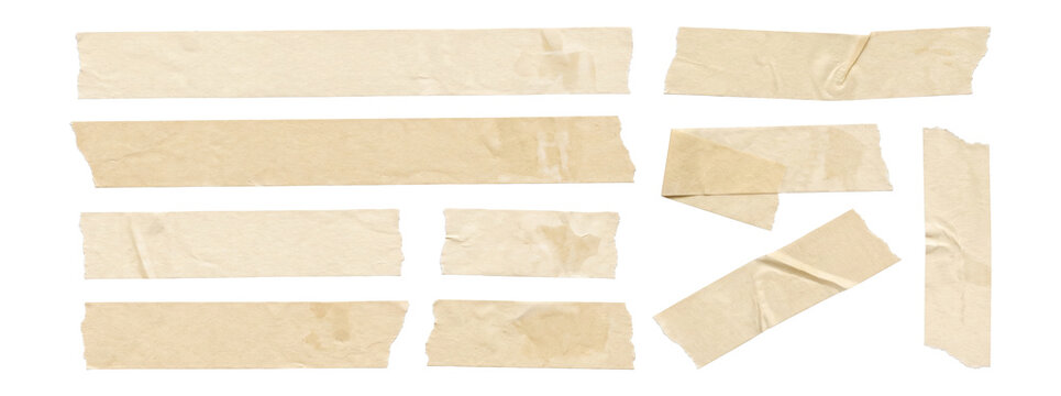 Torn Masking Tape Strips in Warm Neutral Paper Texture