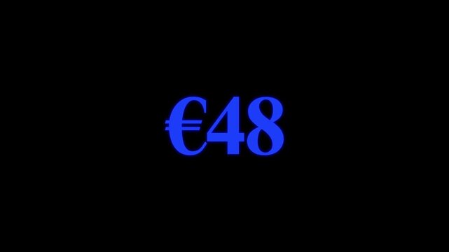 Modern euro currency symbol seven on dark background