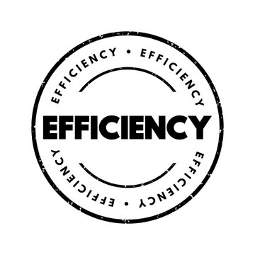 Efficiency grunge rubber stamp design with distressed texture, circular badge stamp for business productivity, quality control and performance concept designs.