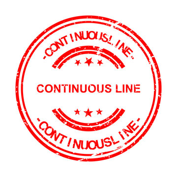 Red continuous line stamp with starburst border illustration