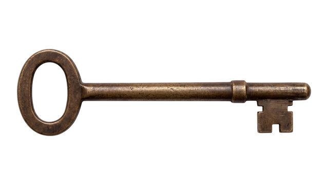 Old gothic key isolated PNG on transparent background