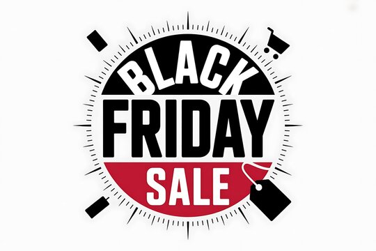 Black friday sale badge with dynamic design and vibrant colors for promotional marketing