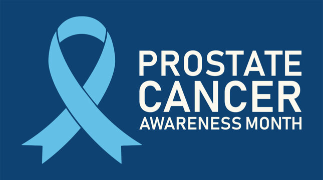 September is Prostate Cancer Awareness Month, Blue ribbon symbolizing prostate cancer awareness month.