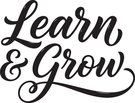 Learn and Grow Brush Calligraphy with Sweeping Flourish