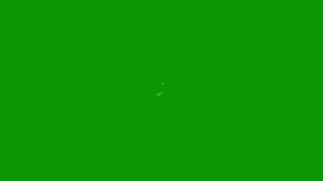 Abstract ink flow transition, white paint stains bloom and spread with slow liquid streams and organic watercolor textures, filling a clean green background, cinematic 4k video overlay seamless