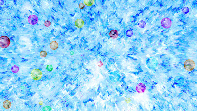Microscopic cells with purple nuclei in blue background