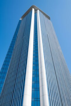 Tall Modern Commercial Building With Elegant Symmetrical Architecture