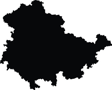 Thuringia map silhouette, black German state vector