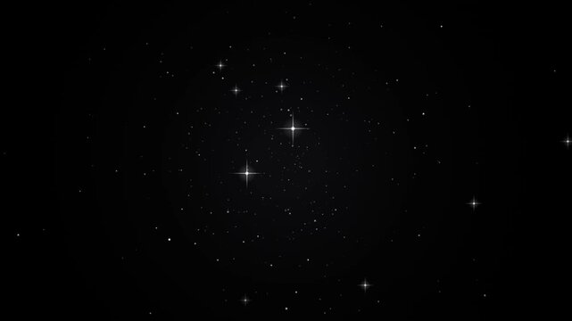Sparkling starfield background, twinkling night sky overlay, cosmic space motion galaxy
