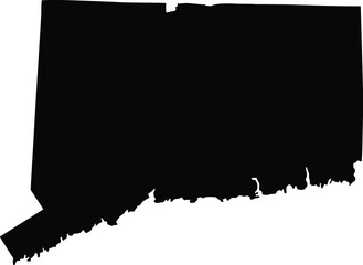 Connecticut map silhouette, black state vector icon © SKY DRIVE