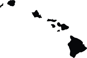 Hawaii map silhouette, black island chain vector © SKY DRIVE