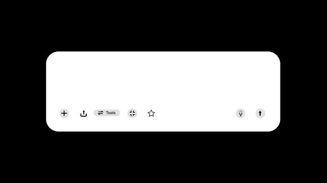 AI chat gpt bot interface with icons, Motion graphics of search box concept