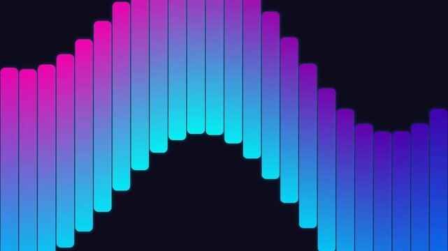 Abstract digital bar chart with vibrant blue and purple gradient color palette