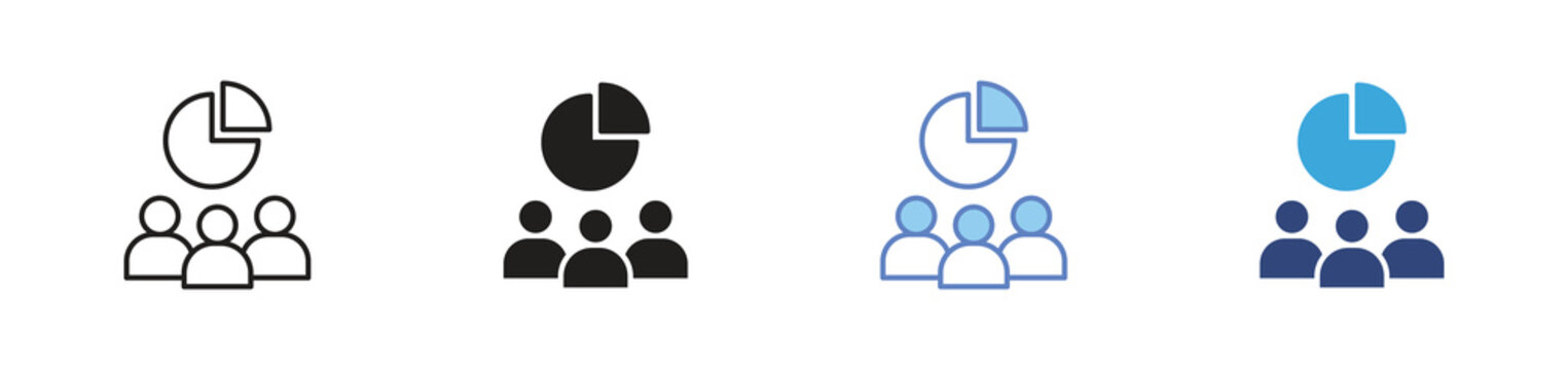 Group Analysis Icon, Demographic Data, People Statistics, Audience Insights, Data Analytics, Population Research, Outline Solid Dual Tone Vector Icon
