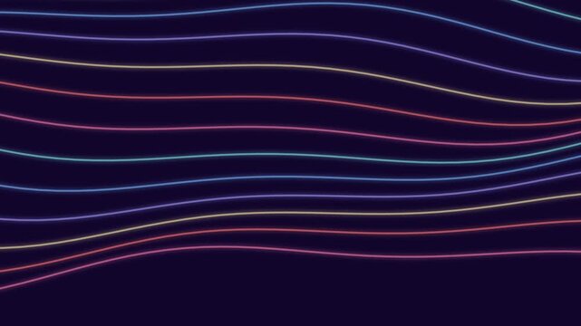 Abstract background featuring fluid parallel wavy lines on a dark canvas
