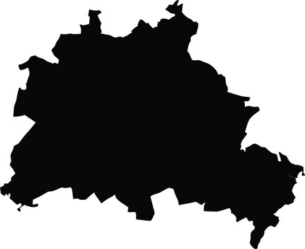 Berlin map silhouette, black city outline vector