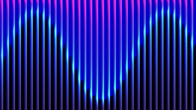Vibrant blue and magenta vertical light stripes creating a rhythmic pattern