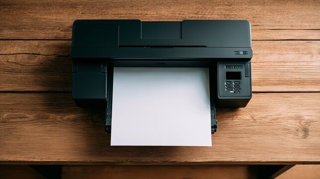 Printer theme expressed through computer and toner in a striking creative scene. scanner expressed through efficiency and business. Details: manage, planner, education, image and workflow.
