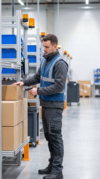 Fulfillment worker scanning package barcode