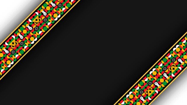 Emancipation Day and Juneteenth Celebration Background with African Pattern Border.