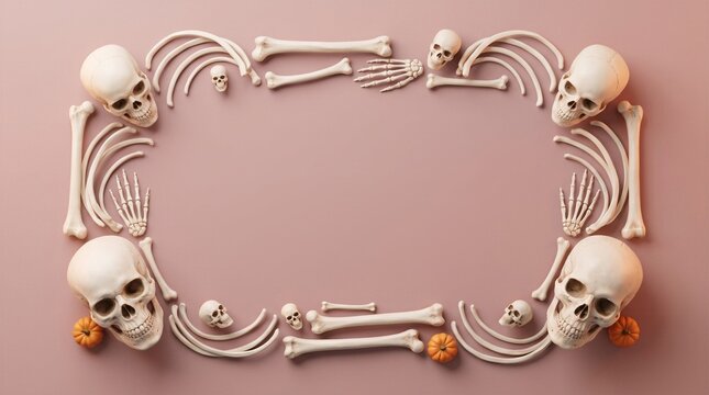 A spooky halloween skeleton frame celebrating the season of ghosts goblins and all things macabre with a bone chillingly delightful visual representation