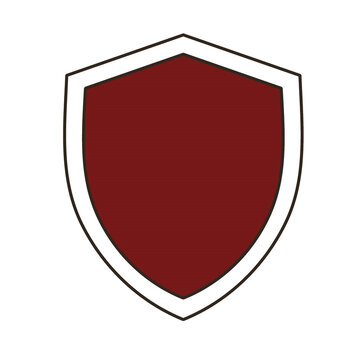 Minimalist Maroon Red Shield Icon Vector Template for Security Logo, Blank Crest Badge Design Element