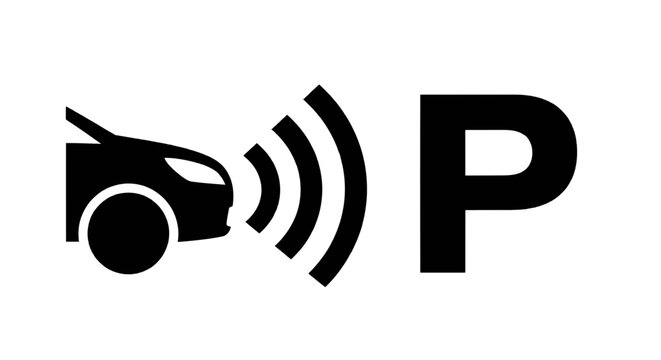 Vector illustration of car parking sensor icon on a transparent background