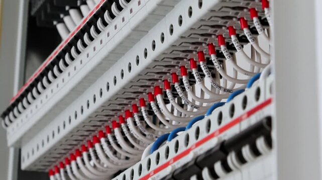 Electrical panel for organizing power supply according to the Smart Home system on KNX automation. 