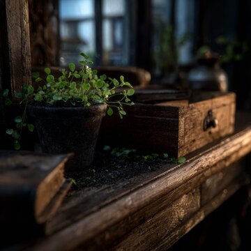 Rustic charm of a botanical corner in a cozy room