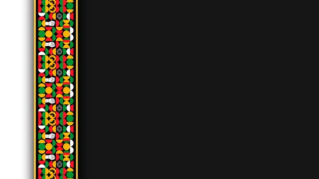 Pan African Emancipation Day Background with Traditional Kente Pattern Border.