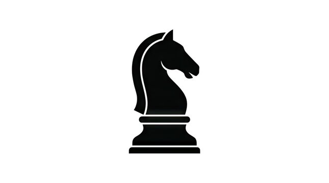 Black chess knight horse piece silhouette.