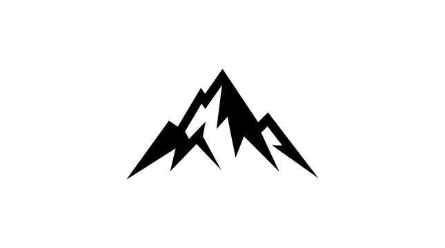 Black geometric mountain peaks silhouette logo