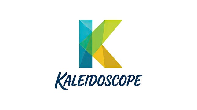 Colorful geometric letter K kaleidoscope logo