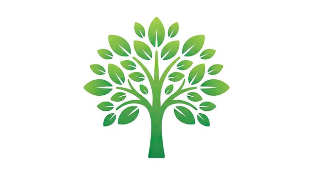 Stylized green tree logo with lush leaves.