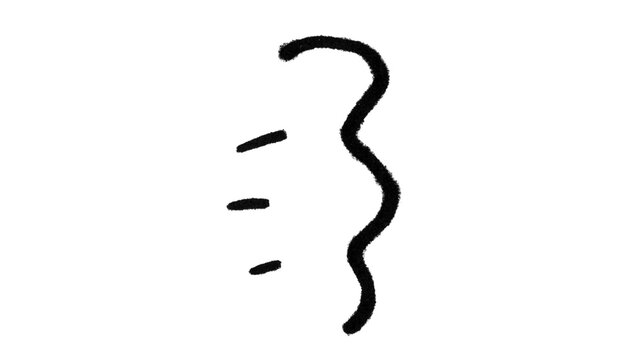 Curly Bracket Wavy Braces Doodle Line Drawing Black and White Vector