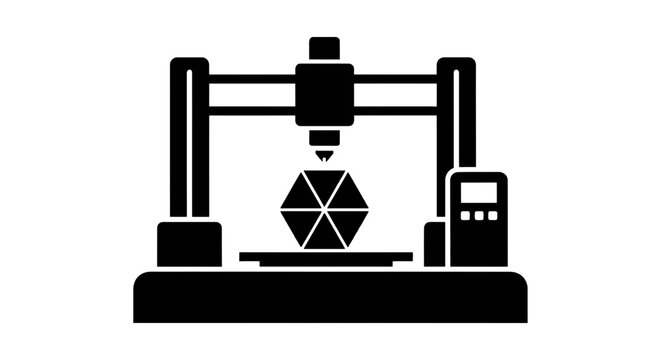 Vector illustration of 3d printer icon on a transparent background