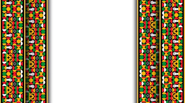 Emancipation Day Celebration Border Background with Traditional African Geometric Pattern Copy Space.