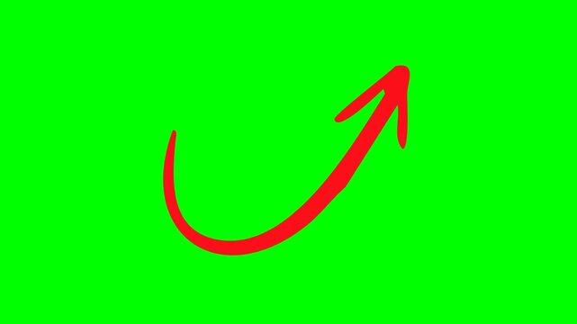 Hand drawn red arrow motion graphic for video overlay effects