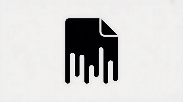 Black paper document icon with dripping paint effect