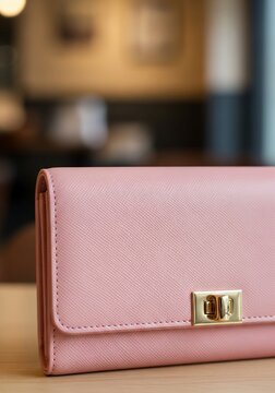 Pink wallet with clasp
