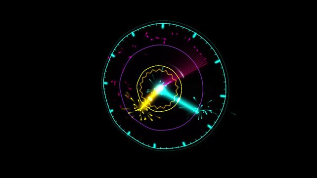 Glowing circular light radar animation scanning digital interface motion background patterns