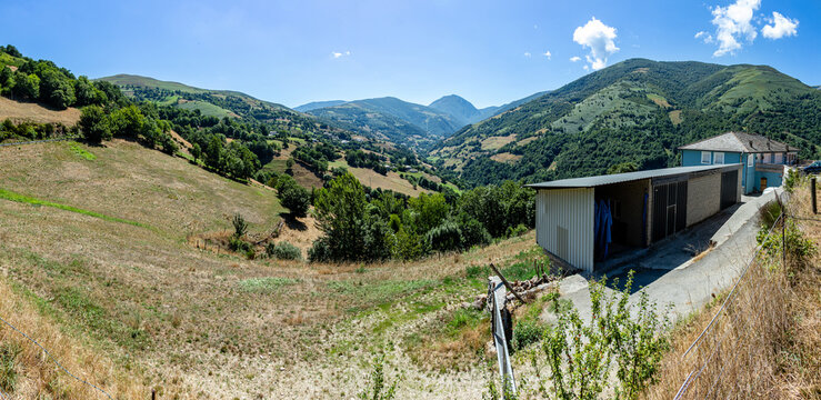 Landscape of the port of Leitariegos in Asturias, Spain, during the month of August 2026
