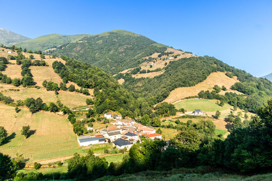 Landscape of the port of Leitariegos in Asturias, Spain, during the month of August 2026